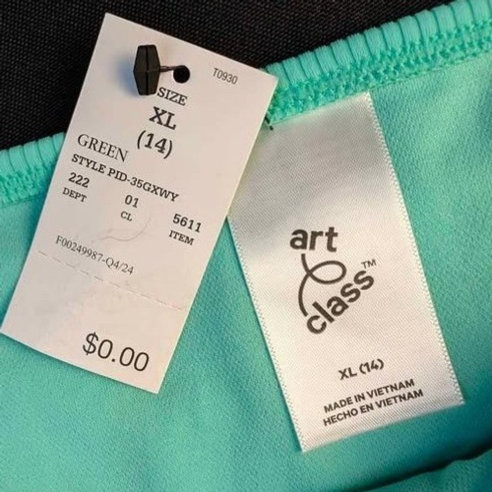 Art Class~Girls Bikini Bottom ~ Size XL 14 ~ Aqua Green/Ribbed/Multi Strappy Tie - Picture 10 of 11